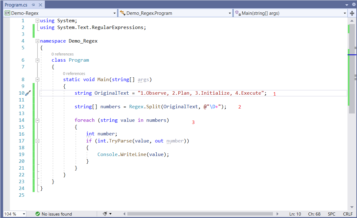 Regular Expression in CSharp